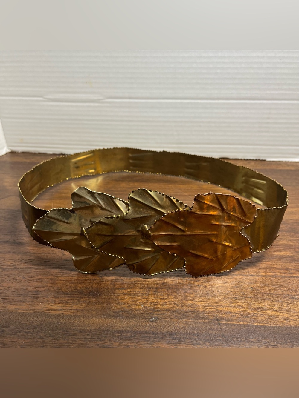 Vintage Hand Made Metal Brass & Copper Adjustable 29-33” India Statement Belt